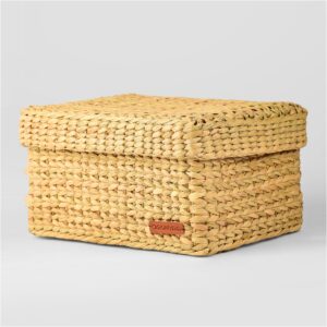 Handwoven Seagrass Storage Basket with Lid